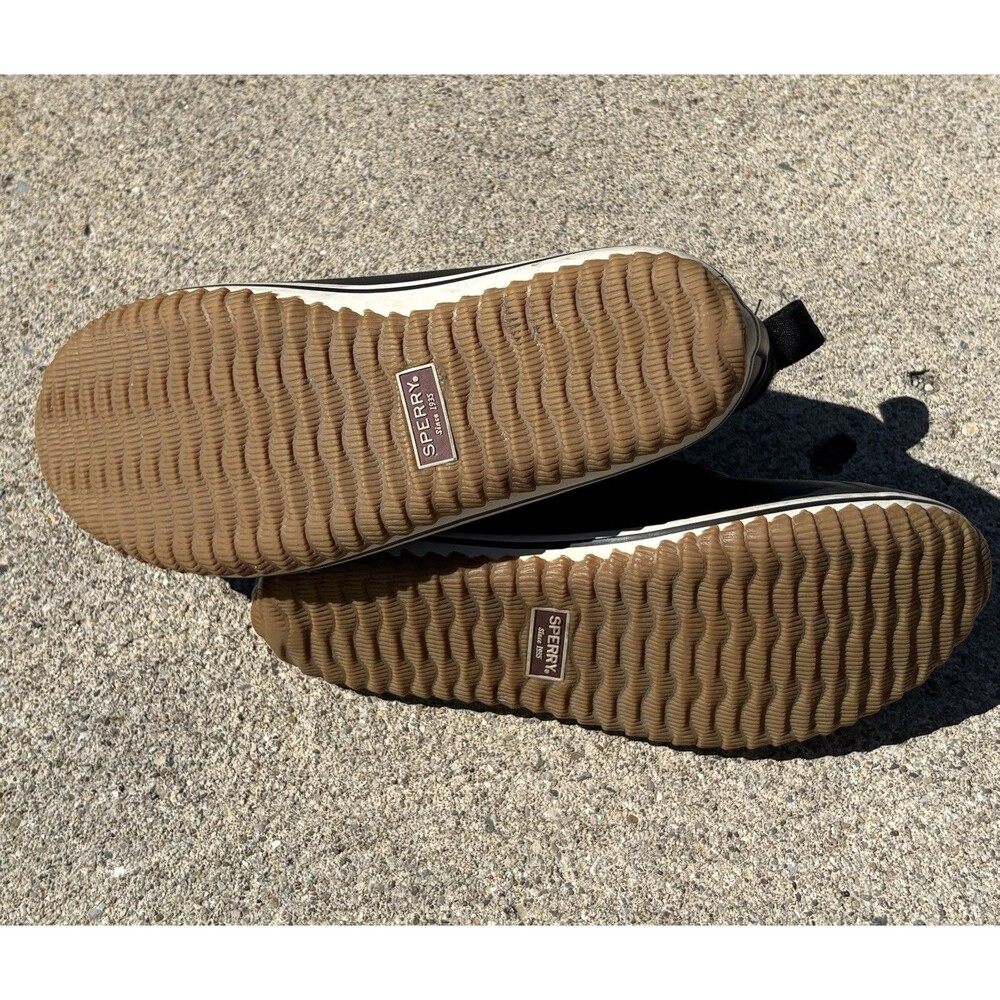 Sperry Top Sider Duck Boots Women’s 8M Black Schooner Chukka 3 Eye Rubber - Picture 7 of 11